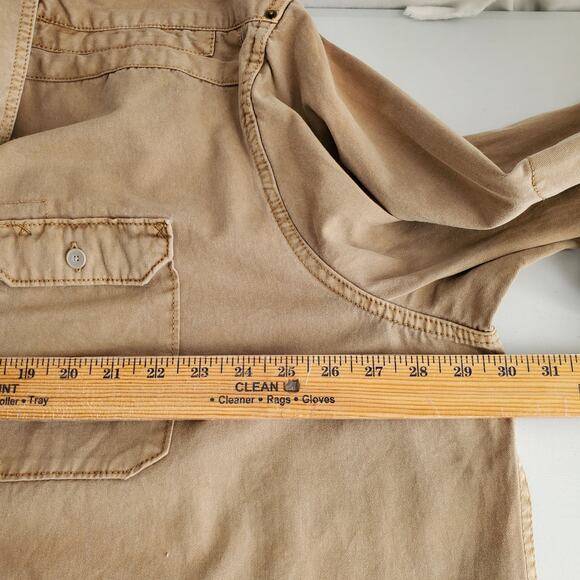 Men Vtg Levi Two Horse Tan Work Chore Shirt Shacket XXL Rancher Farm Heavy Duty - Picture 8 of 11